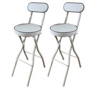 Sgabello pieghevole da bar con schienale, sedia da cucina portatile, per sala da pranzo, soggiorno, giardino, campeggio, pesca, set di 2 pezzi, altezza 60 cm