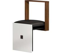 Sgabello pieghevole da doccia, montaggio a parete, in legno massello, sedile pieghevole per bagno, cucina, corridoio, design invisibile salvaspazio