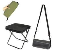 Sgabello pieghevole da zaino, sgabello da campeggio, zaino da pesca, mini sgabello da campeggio pieghevole da esterno, supporta fino a 120 kg, seduta da caccia da giardino con borsa (Black, Large)