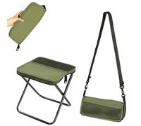 Sgabello pieghevole da zaino, sgabello da campeggio, zaino da pesca, mini sgabello da campeggio pieghevole da esterno, supporta fino a 120 kg, seduta da caccia da giardino con borsa (Green, Small)