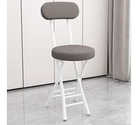 Sgabello pieghevole di lusso, rotondo, imbottito, 47 cm, portatile, ad alta capacità di carico: 89,8 kg, ideale per colazione, sala da pranzo, cucina, uso esterno, design salvaspazio