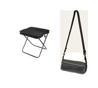 Sgabello Pieghevole For Zaino, Robusto, Resistente, Portante, Sedia Da Pesca, Borsa A Tracolla, Stile Astuccio, Portatile(Black-S)