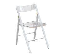 Sgabello pieghevole in acrilico trasparente, comoda sedia da scrivania a forma di C per cucina, soggiorno, giardino e campeggio