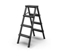 Sgabello pieghevole in alluminio a 4 gradini per uso domestico Portatile e robusto Un design della struttura con capacità di 500 libbre colore nero