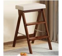 Sgabello pieghevole in bambù, design a 3 gradini per un facile accesso alla cucina e all'armadio, soluzione portatile a scala