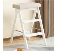 Sgabello pieghevole in bambù, design a 3 gradini per un facile accesso alla cucina e all'armadio, soluzione portatile a scala