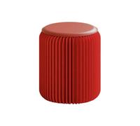 Sgabello pieghevole in carta for fisarmonica, sedile ottomano portatile | Sgabello salvaspazio for l'ingresso, la camera da letto, il soggiorno, l'arredamento della casa(Red,37x32cm)