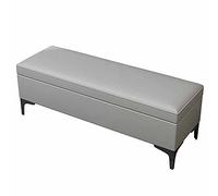 Sgabello pieghevole in ecopelle ignifugo per uso domestico, gambe in metallo, panca fasciatoio, supporta 150 kg, multifunzione, 100 x 40 x 42 cm, colore grigio