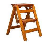 Sgabello pieghevole in legno a 2 gradini multifunzione scaletta portatile per la sicurezza domestica Piccolo poggiapiedi per piante Design salvaspazio ideale per uso interno ed esterno