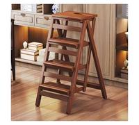 Sgabello pieghevole in legno a 3 gradini, versatile sedia da bancone da cucina e scala portatile, seggiolone antiscivolo per un facile accesso, sgabello multiuso