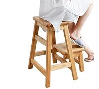 Sgabello pieghevole in legno, design antiscivolo per un uso sicuro in cucina e biblioteca