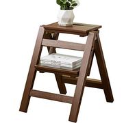 Sgabello pieghevole in legno, robusta scala a due gradini per cucina, arrampicata e conservazione domestica