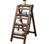 Sgabello pieghevole in legno, robusta scala a due gradini per cucina, arrampicata e conservazione domestica