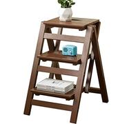 Sgabello pieghevole in legno, robusta scala a due gradini per cucina, arrampicata e conservazione domestica