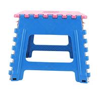 Sgabello pieghevole in plastica per bambini, sedia sgabello portatile a gradino, design leggero e pieghevole con piedi antiscivolo, 32 x 22,5 x 30 cm per uso domestico al coperto (sfondo blu rosa