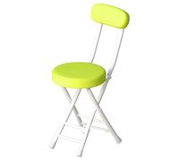 Sgabello pieghevole in PU con schienale Sedia rotonda imbottita Sedia portatile da cucina e ufficio Sedia fasciatoio pieghevole (colore: verde A)