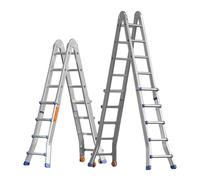 Sgabello Pieghevole Leggero in Alluminio A 4/5 Gradini, Scalas Telescopica, con Rulli Portatili, Adatto for Casa E for Esterni(4 Step)