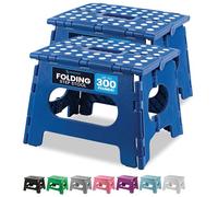 Sgabello pieghevole, leggero, ultra robusto, portatile e multifunzionale, ideale per adulti, bambini e anziani, impugnatura antiscivolo, facile da riporre e ad alta capacità di peso, colore: blu