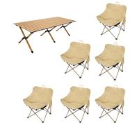 Sgabello Pieghevole Moon Tavolo Portatile Egg Roll Tavoli Sedie Campeggio Sedia Zaino Adatto Per Campeggio All'aperto Viaggi Spiaggia Picnic Escursionismo 6 Sedie Tavolo Lungo-Quicksand Yellow