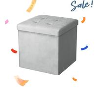 Sgabello pieghevole Oak & Tea con contenitore, sedile dadi 38x38x38 cm per soggiorno e camera da letto