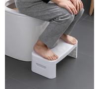 Sgabello pieghevole per WC, sgabello da bagno, sgabello pieghevole per cacca, accessori da bagno per tutte le età, sgabello per postura seduta, bianco