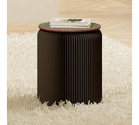 Sgabello Pieghevole Portatile con Design a Nido d'Ape e Cuscino in PU - Elevata capacità di carico, Versatile Come Panca per Scarpe, tavolino Laterale o Comodino - Nero 30 cm 12 Pollici