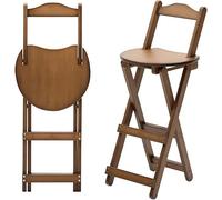 Sgabello pieghevole portatile con poggiapiedi e schienale, robusta sedia in legno per casa, cucina, studio d'arte, bar, soluzione salvaspazio per sala da pranzo e artigianato