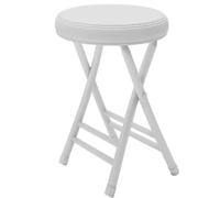 Sgabello pieghevole portatile con seduta imbottita, sedia da bar impilabile per casa, cucina, sala da pranzo e uso esterno, design rotondo salvaspazio, supporta 150 kg, ideale per angolo colazione