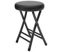 Sgabello pieghevole portatile con seduta imbottita, sedia da bar impilabile per casa, cucina, sala da pranzo e uso esterno, design rotondo salvaspazio, supporta 150 kg, ideale per angolo colazione