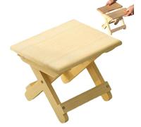 Sgabello pieghevole portatile da campeggio in legno massello, sgabello pieghevole per la domestica, con pannello antiscivolo impermeabile, sedile in legno spesso, design compatto per viaggi