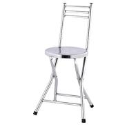 Sgabello pieghevole portatile in acciaio inox, sgabello rotondo pieghevole per uso interno ed esterno, ideale per cucina e sala da pranzo, design salvaspazio