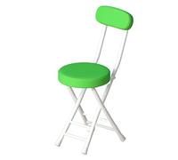 Sgabello pieghevole portatile in PU con schienale, sedia rotonda imbottita per cucina, ufficio e fasciatoio, design leggero e compatto (colore: verde B)