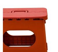 Sgabello pieghevole, portatile, leggero, robusto, in plastica. | Sgabello pieghevole portatile in plastica rosso vintage; design leggero ma robusto, adatto sia ad adulti che a bambini, 1