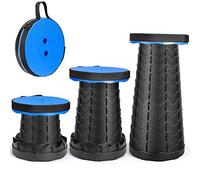 Sgabello Pieghevole Portatile, Seconda Generazione, Mini Sgabello Telescopico, Leggero, Regolabile in Altezza, Carico 397 LB, per Attività All'aperto, Pesca, Barbecue, Interni, Viaggi, Feste (Blu)