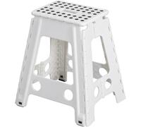 Sgabello pieghevole resistente, capacità 150 kg, seduta in plastica compatta e portatile per cucina, bagno e uso quotidiano, mobili leggeri, design salvaspazio