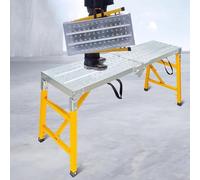 Sgabello pieghevole resistente, piattaforma da 150 cm, per pittori e decoratori, capacità di carico 500 kg, piedini in gomma antiscivolo per stabilità e sicurezza