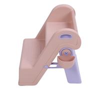 sgabello pieghevole rosa per bambini a 2 gradini con parapioggia e base antiscivolo