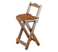 Sgabello pieghevole, sgabello da bar pieghevole portatile in legno, sedia ad altezza bancone con schienale for la colazione sull'isola della cucina domestica(45cm/18in)