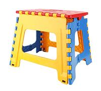 Sgabello Pieghevole Sgabello Pieghevole in Plastica Piccola Sedia Sgabello Portatile Avanzato per Bambini 32 * 22,5 * 30 Cm (rosso giallo sfondo blu)