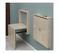 Sgabello pieghevole ultra sottile per cambio scarpe, sedia pieghevole da parete con cuscini imbottiti in ecopelle, lavorazione durevole e resistente alla ruggine, design salvaspazio portatile