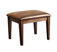 Sgabello poggiapiedi in pelle per divano, piccolo poggiapiedi rettangolare con gambe in legno, per soggiorno, camera da letto, cucina, sgabello per trucco per adulti