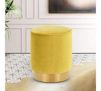 Sgabello poggiapiedi in tessuto stile nordico, pouf rotondo in metallo, per soggiorno, camera da letto, portico, colore giallo, sgabelli che cambiano le scarpe.