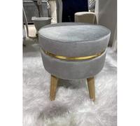 Sgabello poggiapiedi Sunshine GRIGIO 35x41,5 cm, Pouf per postazione trucco camera ragazza, Pouf camera make up, Pouf letto Vanity (TIA 55208)