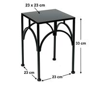 DanDiBo 96449 - Sgabello da fiori quadrato in metallo nero, con colonna di fiori, supporto per piante, altezza 33 cm, M