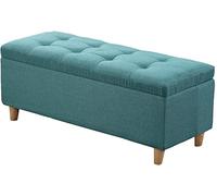 Sgabello portaoggetti in tessuto da 78,7 cm, versatile, con coperchio ribaltabile, cuscino superiore, perfetto per scarpe e decorazione del soggiorno, elegante soluzione per la casa