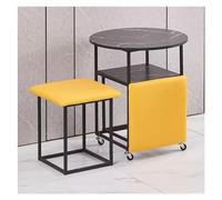 Sgabello portaoggetti multifunzionale con ruote, 5 in 1, impilabile, da cucina, divano, seduta imbottita e struttura in metallo, design salvaspazio