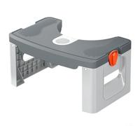 Sgabello portatile antiscivolo per WC da viaggio e piccoli bagni con caratteristiche salvaspazio (grigio)