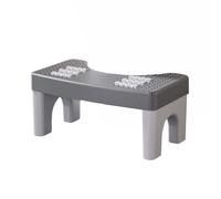 Sgabello portatile per WC accovacciato per alleviare la stitichezza, poggiapiedi in plastica antiscivolo, con rulli per età, grigio, ideale per migliorare la postura e il comfort del bagno