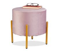 Sgabello Pouf Imbottito Poggiapiedi Salotto Velluto Poggia Piedi HxD: 39x37 cm