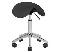 Sgabello Professionale 302 con Seduta a Sella per Estetica Studio Tattoo Nero
